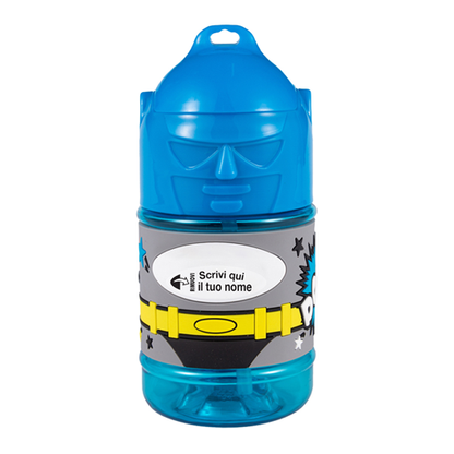 🦸♂️ Borraccia con Cannuccia Personalizzata Super Eroe 300 ml