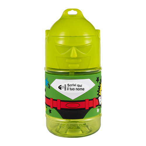 🦸♂️ Borraccia con Cannuccia Personalizzata Super Eroe 300 ml