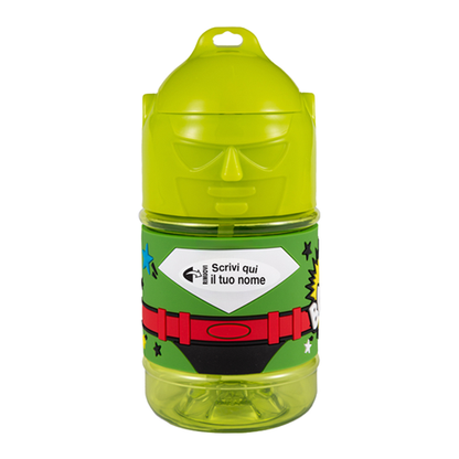 🦸♂️ Borraccia con Cannuccia Personalizzata Super Eroe 300 ml