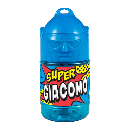 🦸♂️ Borraccia con Cannuccia Personalizzata Super Eroe 300 ml