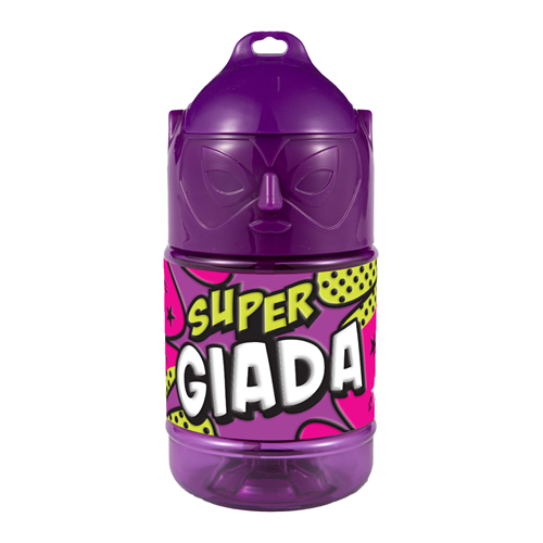 🦸♂️ Borraccia con Cannuccia Personalizzata Super Eroe 300 ml