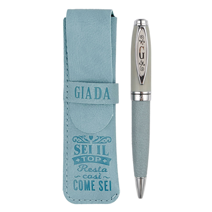 ✍️ Penna in Bamboo Personalizzata con Astuccio in Simil Pelle