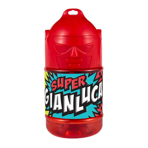 🦸♂️ Borraccia con Cannuccia Personalizzata Super Eroe 300 ml