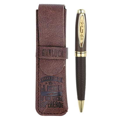 ✍️ Penna in Bamboo Personalizzata con Astuccio in Simil Pelle