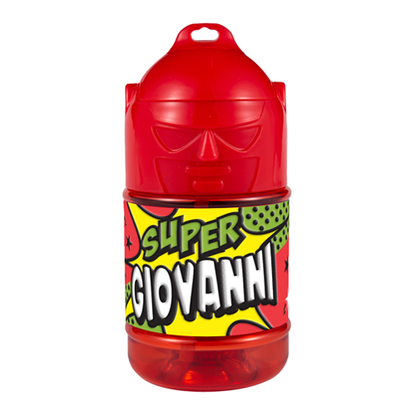 🦸♂️ Borraccia con Cannuccia Personalizzata Super Eroe 300 ml