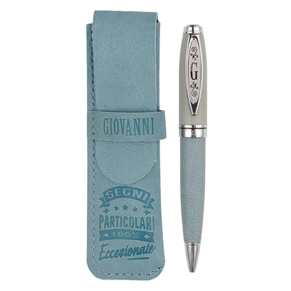 ✍️ Penna in Bamboo Personalizzata con Astuccio in Simil Pelle