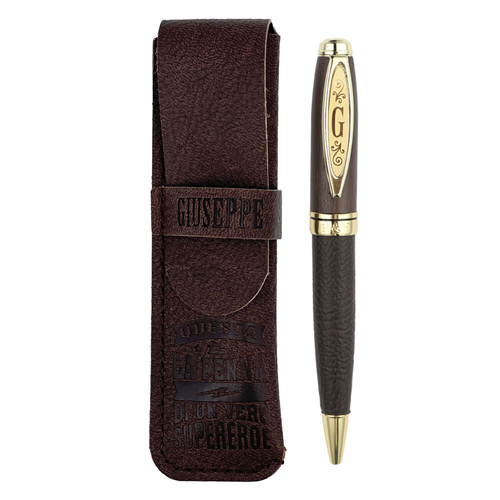 ✍️ Penna in Bamboo Personalizzata con Astuccio in Simil Pelle