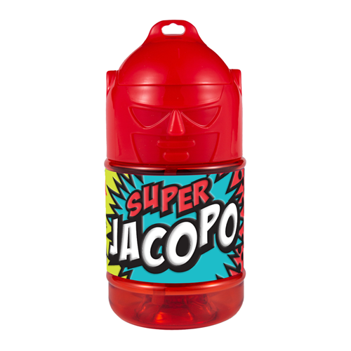 🦸♂️ Borraccia con Cannuccia Personalizzata Super Eroe 300 ml
