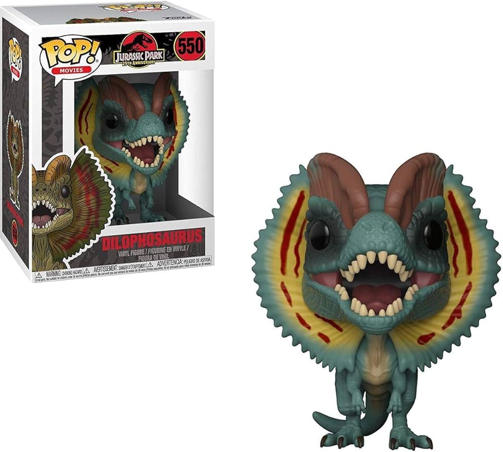 JURASSIC PARK - POP FUNKO VINYL FIGURE 550 DILOPHOSAURUS RED 9CM