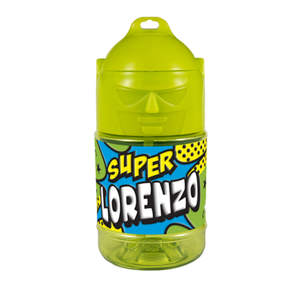 🦸♂️ Borraccia con Cannuccia Personalizzata Super Eroe 300 ml