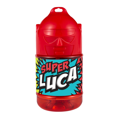 🦸♂️ Borraccia con Cannuccia Personalizzata Super Eroe 300 ml