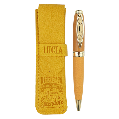 ✍️ Penna in Bamboo Personalizzata con Astuccio in Simil Pelle