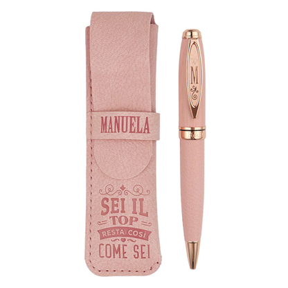 ✍️ Penna in Bamboo Personalizzata con Astuccio in Simil Pelle