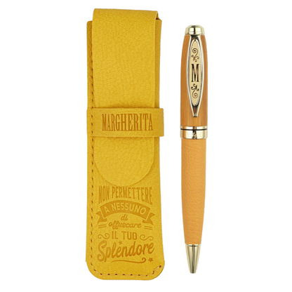 ✍️ Penna in Bamboo Personalizzata con Astuccio in Simil Pelle