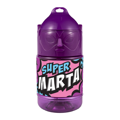 🦸♂️ Borraccia con Cannuccia Personalizzata Super Eroe 300 ml
