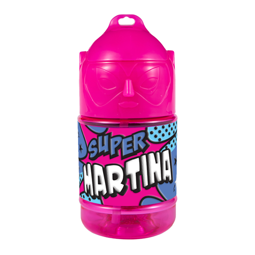 🦸♂️ Borraccia con Cannuccia Personalizzata Super Eroe 300 ml