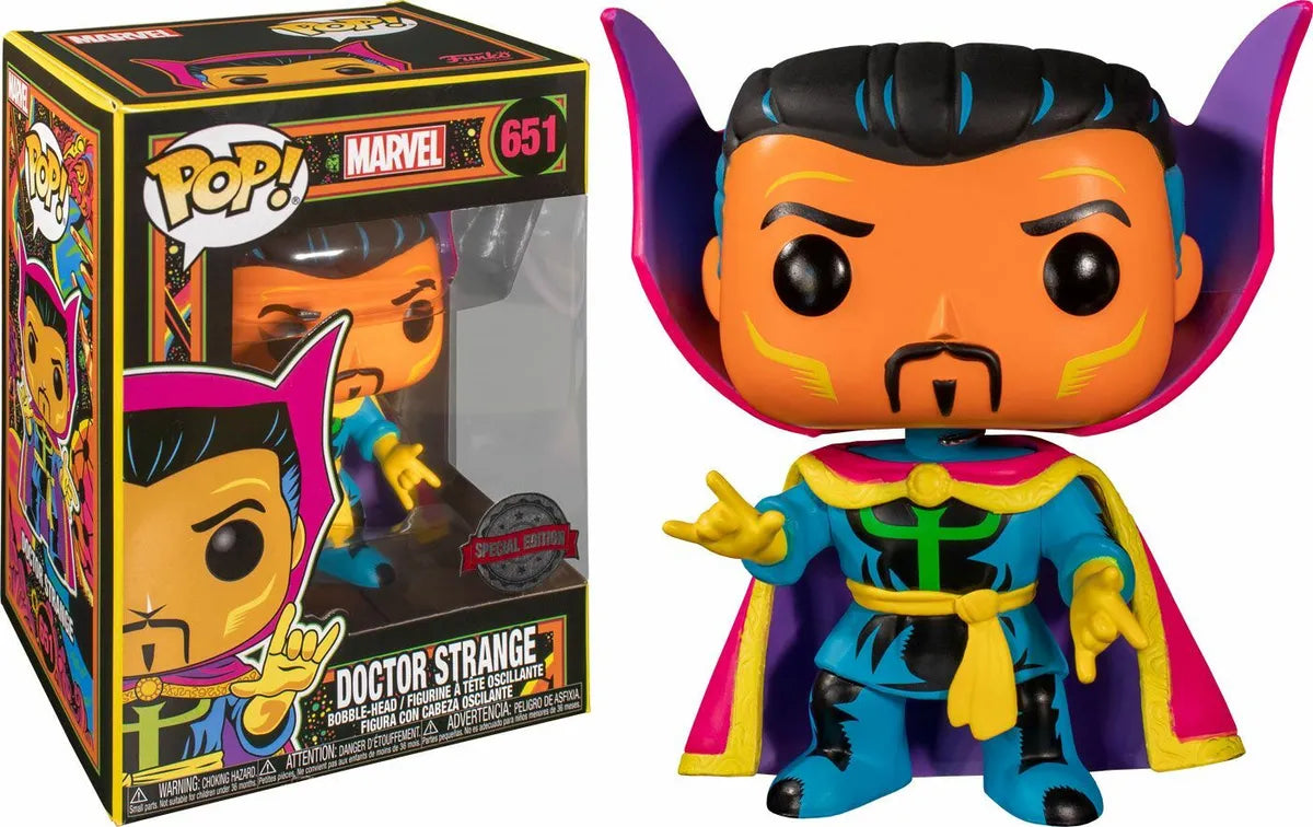 MARVEL: BLACK LIGHT - POP FUNKO VINYL FIGURE 651 DR. STRANGE 9CM