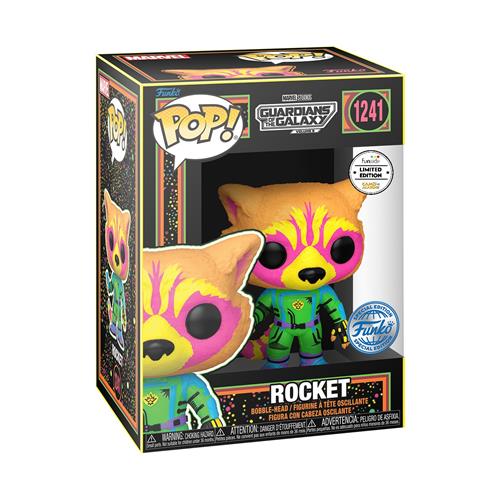 MARVEL: GUARDIANS OF THE GALAXY VOL 3 - BLACKLIGHT - POP FUNKO VINYL FIGURE 1241 ROCKET 9CM COMICON 23 GA EXCL