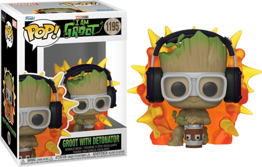 MARVEL: I AM GROOT - POP FUNKO VINYL FIGURE 1195 GROOT W/DETONATOR 9CM