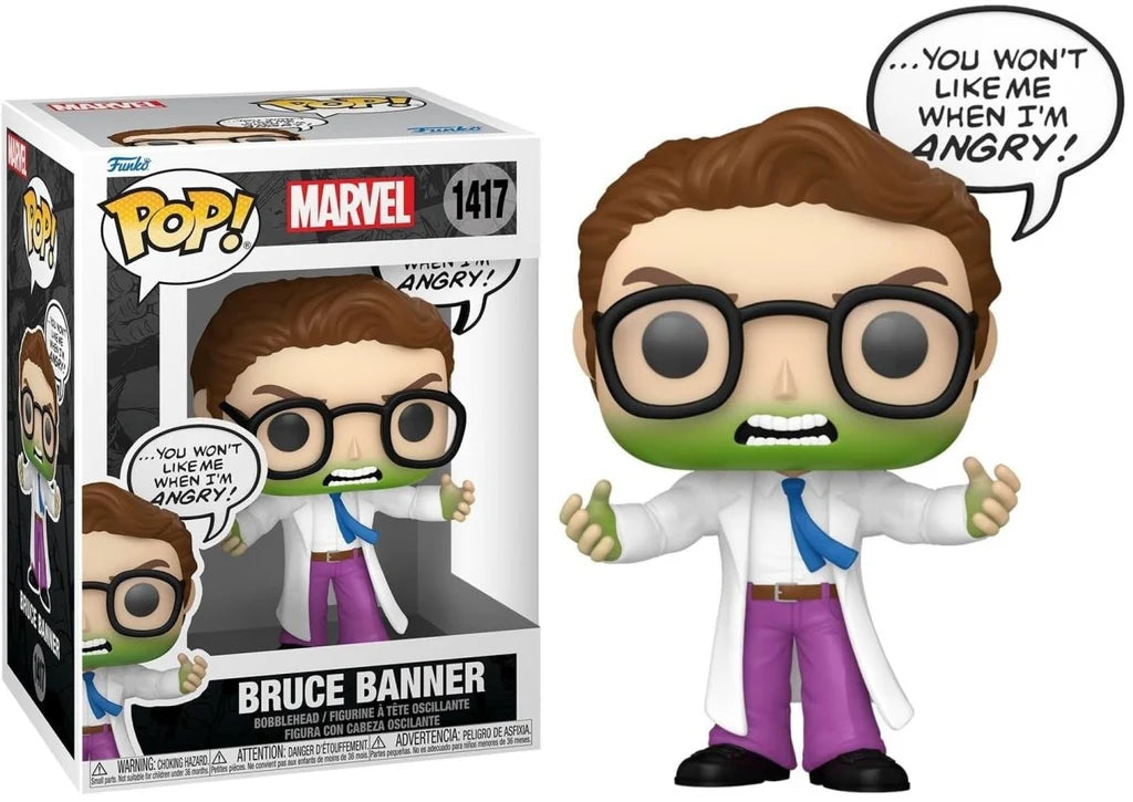 MARVEL - POP FUNKO VINYL FIGURE 1417 BRUCE BANNER (DON'T MAKE ME ANGRY) 9CM