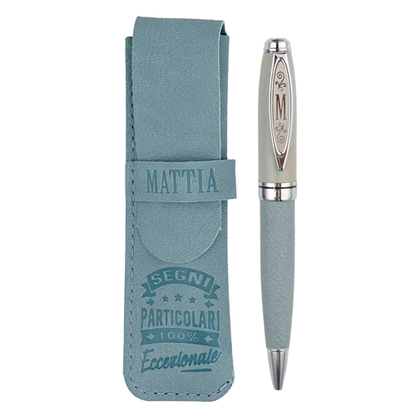 ✍️ Penna in Bamboo Personalizzata con Astuccio in Simil Pelle