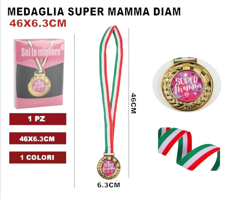 MEDAGLIA SUPER MAMMA DIAM.6.3CM