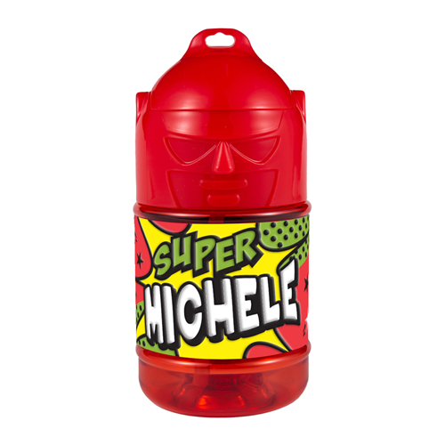 🦸♂️ Borraccia con Cannuccia Personalizzata Super Eroe 300 ml