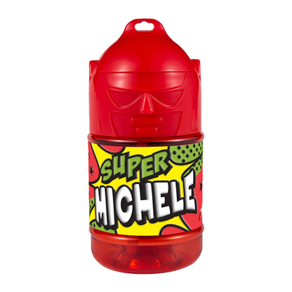 🦸♂️ Borraccia con Cannuccia Personalizzata Super Eroe 300 ml