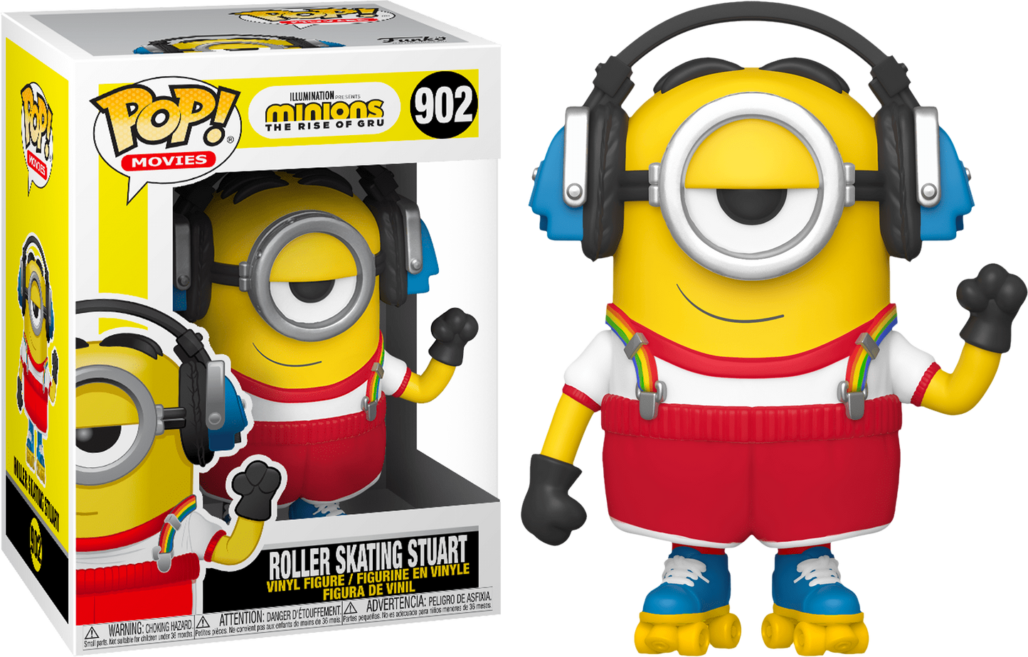 MINIONS: THE RISE OF GRU - POP FUNKO VINYL FIGURE 902 ROLLER SKATING STUART 9CM