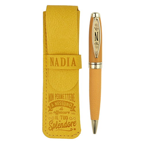 ✍️ Penna in Bamboo Personalizzata con Astuccio in Simil Pelle