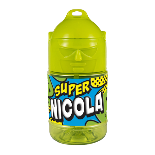 🦸♂️ Borraccia con Cannuccia Personalizzata Super Eroe 300 ml