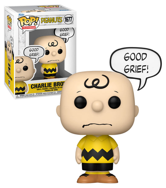 PEANUTS - POP FUNKO VINYL FIGURE 1677 CHARLIE BROWN GOOD GRIEF 9CM