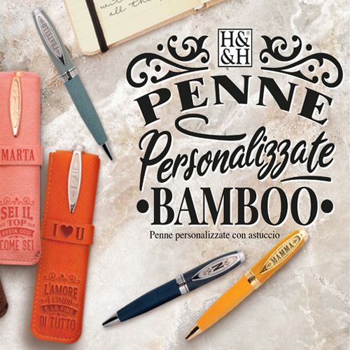✍️ Penna in Bamboo Personalizzata con Astuccio in Simil Pelle