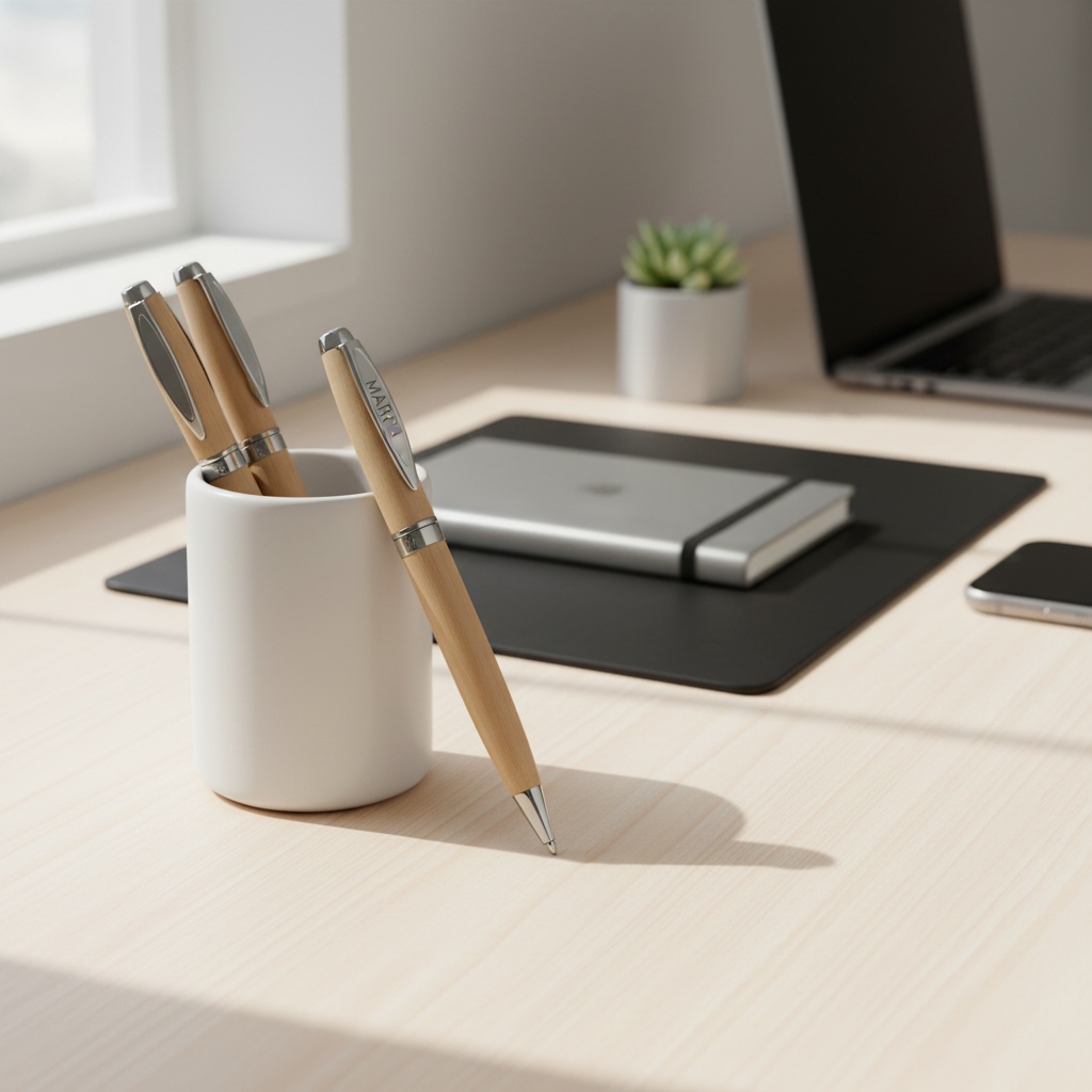 ✍️ Penna in Bamboo Personalizzata con Astuccio in Simil Pelle