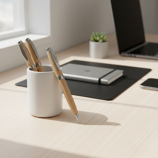 ✍️ Penna in Bamboo Personalizzata con Astuccio in Simil Pelle