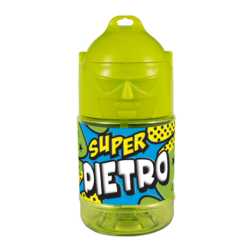 🦸♂️ Borraccia con Cannuccia Personalizzata Super Eroe 300 ml