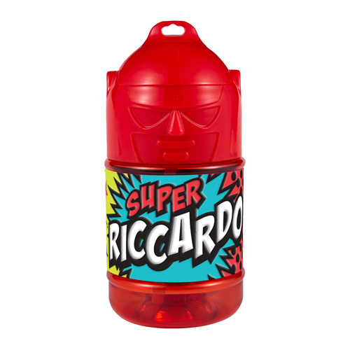 🦸♂️ Borraccia con Cannuccia Personalizzata Super Eroe 300 ml