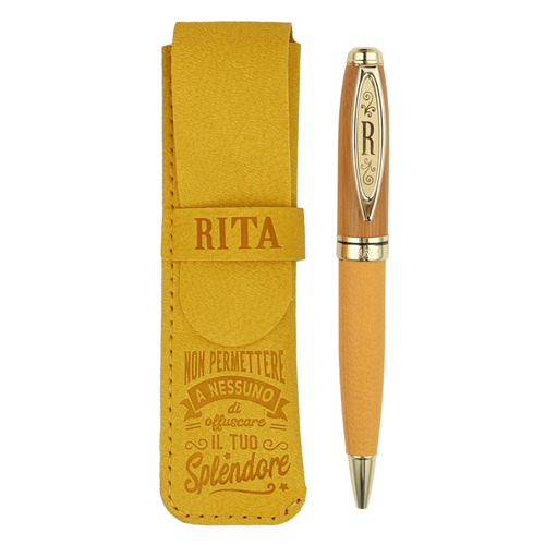 ✍️ Penna in Bamboo Personalizzata con Astuccio in Simil Pelle