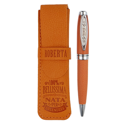 ✍️ Penna in Bamboo Personalizzata con Astuccio in Simil Pelle