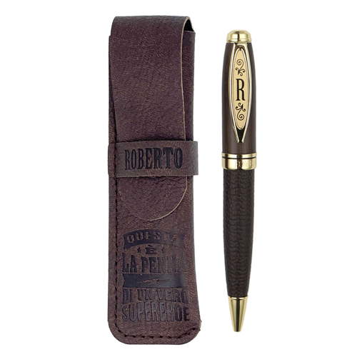 ✍️ Penna in Bamboo Personalizzata con Astuccio in Simil Pelle