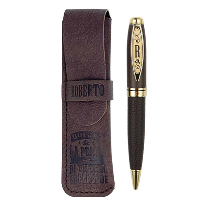 ✍️ Penna in Bamboo Personalizzata con Astuccio in Simil Pelle