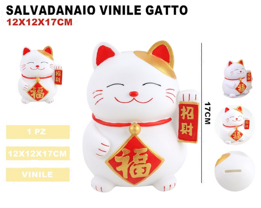 SALVADANAIO VINILE GATTO 12*12*17CM