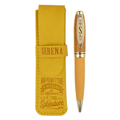 ✍️ Penna in Bamboo Personalizzata con Astuccio in Simil Pelle