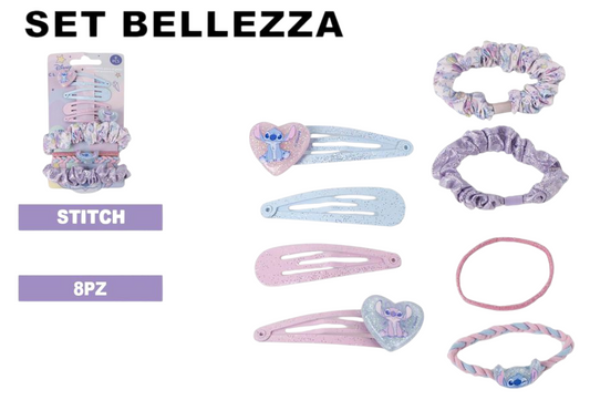 SET BELLEZZA ACCESSORI STITCH
