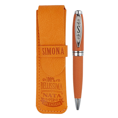 ✍️ Penna in Bamboo Personalizzata con Astuccio in Simil Pelle