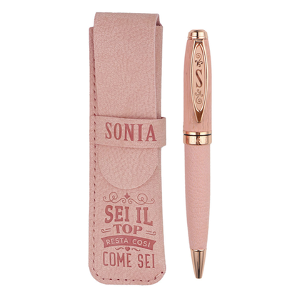 ✍️ Penna in Bamboo Personalizzata con Astuccio in Simil Pelle