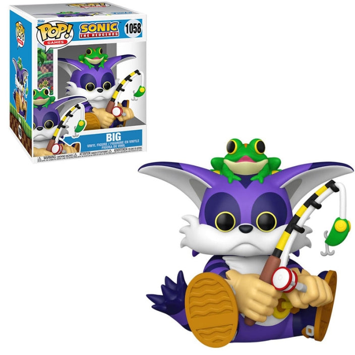 SONIC THE HEDGEHOG - POP FUNKO SUPER VINYL FIGURE 1058 BIG THE CAT W/FROGGY 15CM