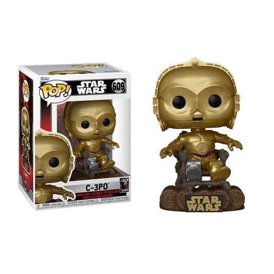 STAR WARS: RETURN OF THE JEDI 40TH ANNIVERSARY - POP FUNKO VINYL FIGURE 609 C3P0 IN CHAIR 9CM