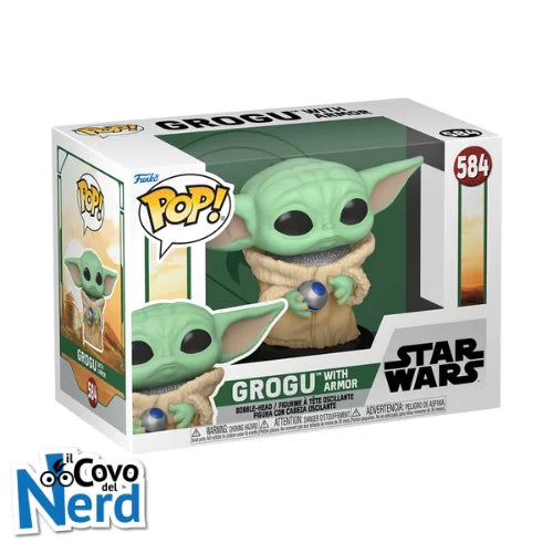 STAR WARS: THE BOOK OF BOBA FETT - POP FUNKO VINYL FIGURE 584 GROGU W/ARMOR 9CM