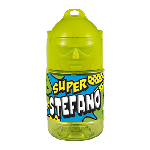 🦸♂️ Borraccia con Cannuccia Personalizzata Super Eroe 300 ml